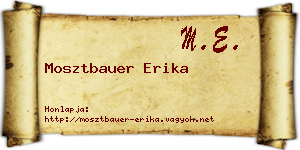 Mosztbauer Erika névjegykártya
